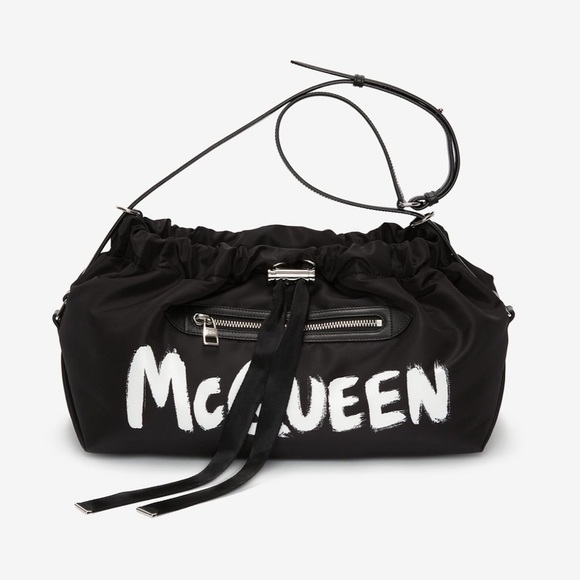 NWT Alexander McQueen Women's The Bundle in Black/white medium bag Authentic - Picture 2 of 6